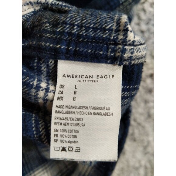 AMERICAN EAGLE Super Soft Jacket Shacket Womens SZ L Boyfriend‎ Plaid Grunge - Picture 9 of 11